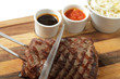 roasted meat on a cutting board. isolated object roasted meat on a cutting board. isolated object