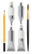 artist tools pencil brush and tubes with paint artist tools pencil brush and tubes with paint