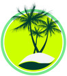 Isoletta con tre palme in un cerchio