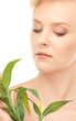 woman with sprout