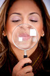 Woman with magnifying glass
