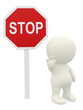 3D guy with a stop sign