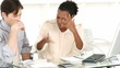 stressed people with bills to pay