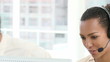Video: two customer agents with hedset on two customer agents with hedset on
