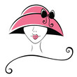 Woman in a Hat with Ribbon