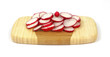 Sliced Radishes on Cutting Board