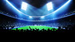 Sports field in light of spotlight