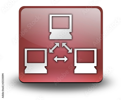 Illustration: Red 3D Effect Icon "Network" Red 3D Effect Icon "Network"