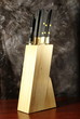Knife block on wooden table