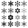 Schneekristalle - Schneeflocken - Set - abstrakt