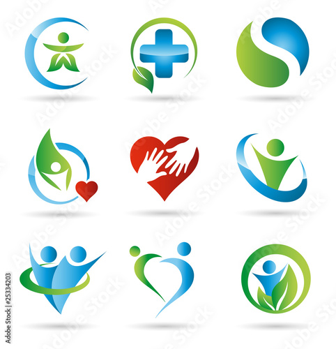 Vektor: Gesundheitsvorsorge Logos Gesundheitsvorsorge Logos