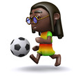 Rastafarian shoots for goal
