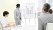 confident businessman during a presentation