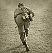 Soldier attacking