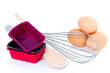 Ustensiles de cuisine et oeufs