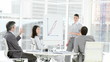Successful businesswoman presenting statistics