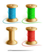 set reel with thread and needle