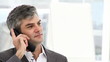 happy business man on phone