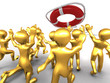 Group of people and lifebouy