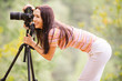 Beautiful girl with camera Beautiful girl with camera