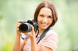 Beautiful girl with camera Beautiful girl with camera