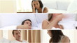 Montage of couples having argument at home