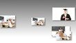 montage of teenagers studying against grey background