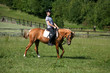 Mädchen mit Reitpferd