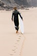 surfer on lonely beach surfer on lonely beach