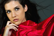 Pretty brunette woman with long hair