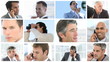 collage of businessmen portraits