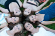 pretty, young girls having fun as best friends