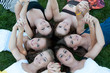 pretty, young girls having fun as best friends