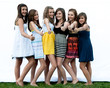 pretty, young girls having fun as best friends