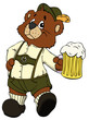 Illustration: Oktobärfest, Bär, Oktoberfest, Lederhose, Bier Oktobärfest, Bär, Oktoberfest, Lederhose, Bier