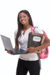 African American College student with laptop PC African American College student with laptop PC
