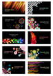 Vector: Set of different colorful business cards on black background Set of different colorful business cards on black background