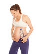 femme enceinte à la bouteille d'eau