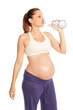 femme enceinte à la bouteille d'eau