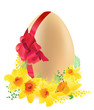 Vector illustration of egg with daffodils