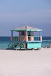 Bunte Strandhütte in Miami Beach