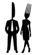Silhouette Couple Fork and Knife Silhouette Couple Fork and Knife