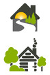 Log House Icons Log House Icons