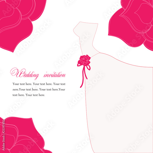 Pink Wedding Dress on Wedding Dress Card With Pink Roses Irur 25397652 See Portfolio