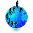 Evolution of the person on a planet.Vector