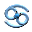 Multi-colored zodiac signs, the front view, 3d