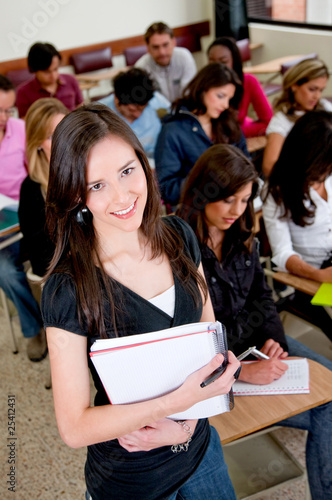 Female student smiling
