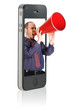 Foto: Man yelling in megaphone Man yelling in megaphone