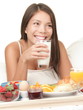 Breakfast in bed woman