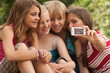 Happy girlfriend are taking a picture